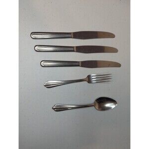 N.S. Co National Stainless 18 8 NST23 Set Of 5 Knife, Spoon , Fork